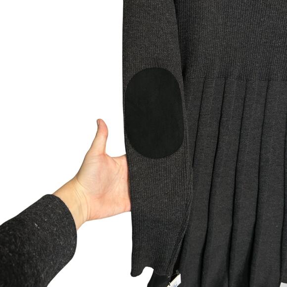 Calvin Klein Cowl Neck Pleated Sweater Dress NWT Women's Sz XL Gray A-Line - Picture 6 of 8